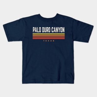Palo Duro Canyon Texas Retro Vintage Stripes Kids T-Shirt